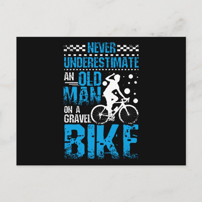 Carte Postale Un Vieux Homme En Vélo De Gravier (Devant)