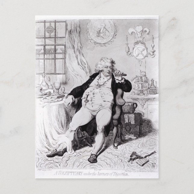 Carte Postale Un Voluptuaire sous les horreurs de la digestion (Devant)