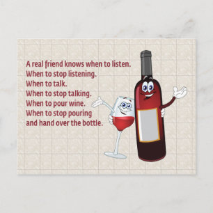 CARTE POSTALE "UN VRAI AMI SAIT QUAND ÉCOUTER"