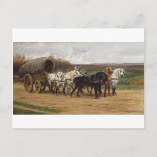 Carte Postale Un Wagon et une équipe de chevaux de Rosa Bonheur