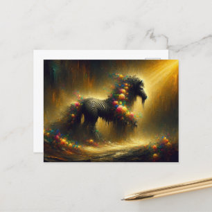 Carte Postale Un Zèbre floral surréaliste