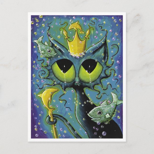 Carte Postale Under the Sea Cat fish fantasy postcard (Devant)