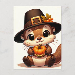 Carte Postale Une adorable loutre de Thanksgiving