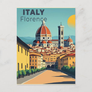 Carte Postale Une affiche de voyage classique nostalgique – Flor