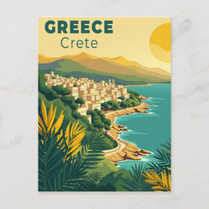 Carte Postale Une affiche de voyage classique nostalgique – Grèc