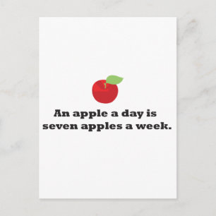 Carte Postale Une Apple A Day est 7 pommes par semaine