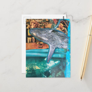 Carte Postale Une baleine surréaliste au bar