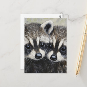 Carte Postale Une belle paire de bébés ratons laveurs