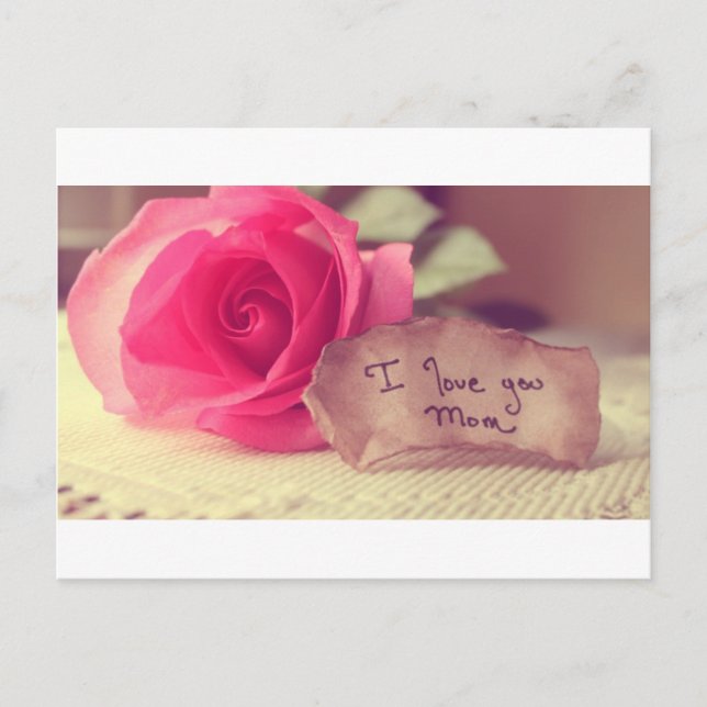 Carte Postale Une Belle Rose Rose Dit : Anniversaire I-Love-You- (Devant)