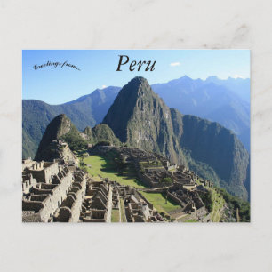 Carte Postale Une belle vue de Machu Picchu Pérou