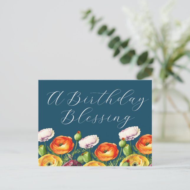 Carte Postale Une bénédiction florale d'anniversaire (Debout devant)