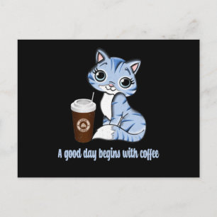 Carte Postale Une bonne journée commence avec du café Cadeau p