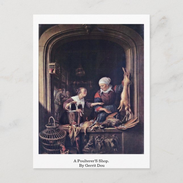 Carte Postale Une Boutique De Voleur. Par Gerrit Dou (Devant)