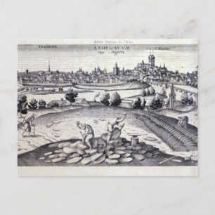Carte Postale Une carrière d'ardoise à Angers, 1561