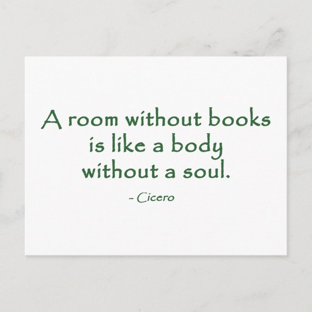 Carte Postale Une Chambre Sans Livres (Cicéron) (Devant)
