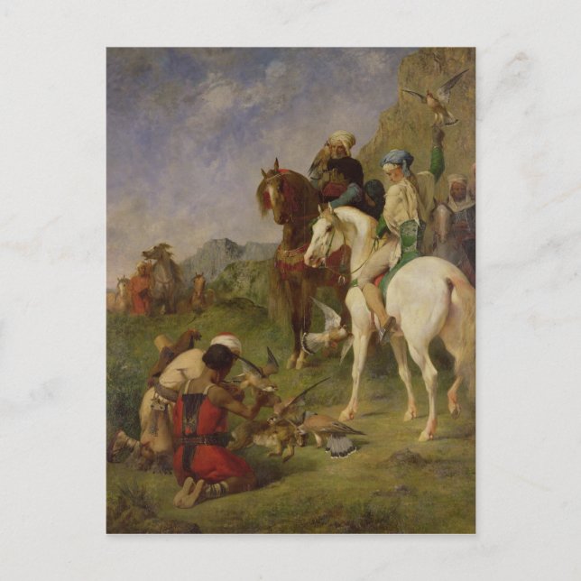 Carte Postale Une chasse au faucon en Algérie (Devant)