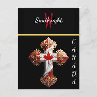 Carte Postale Une croix d'unité de feuille d'érable