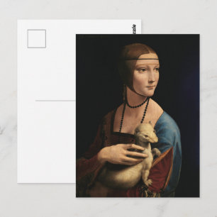 Carte Postale Une dame avec une mine par Léonard de Vinci