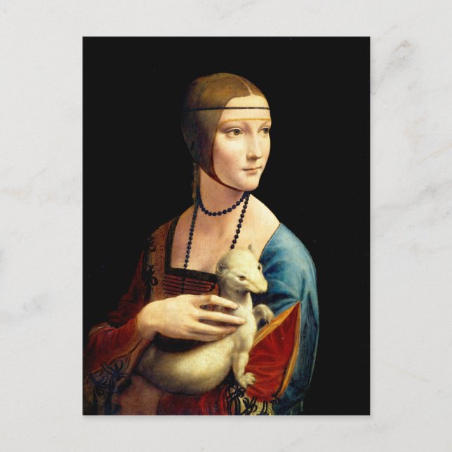 Carte Postale Une dame avec une mine par Leonardo Da Vinci (Devant)