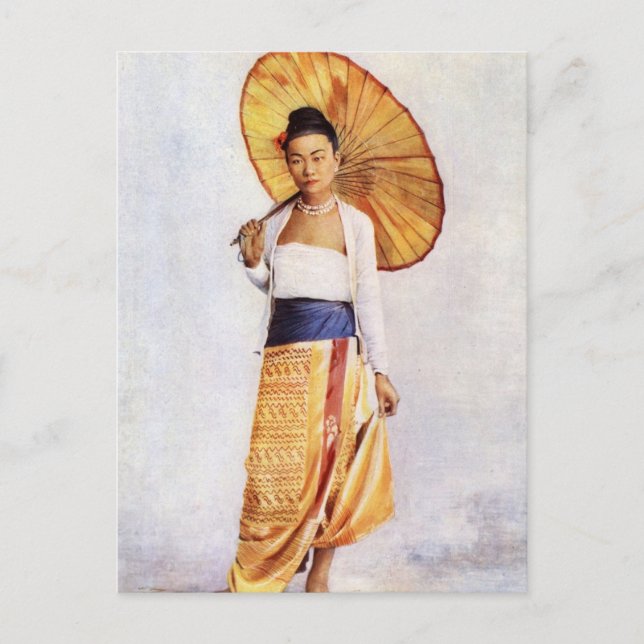Carte Postale Une dame birmane, photo vintage (Devant)