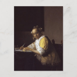 Carte Postale Une Dame Écrivant