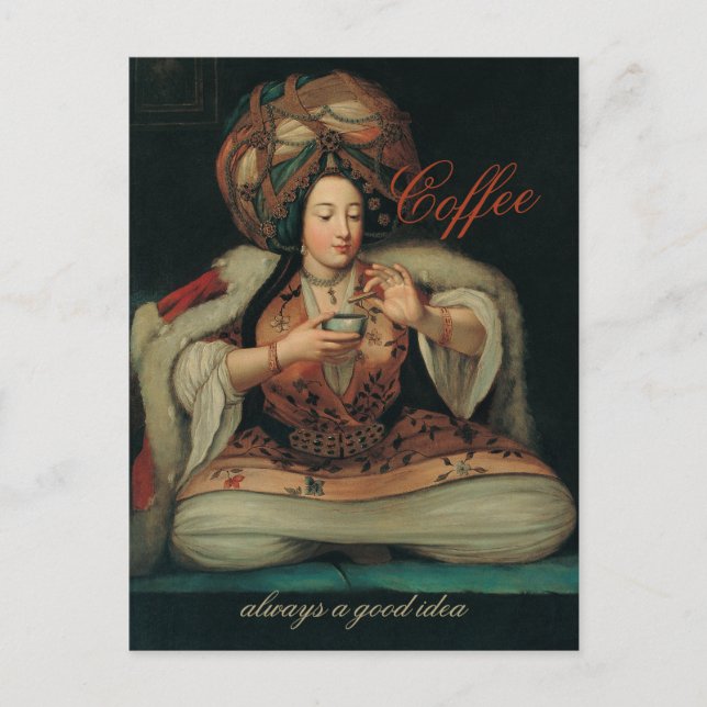 Carte Postale Une dame ottomane dégustant du café CC0266 (Devant)