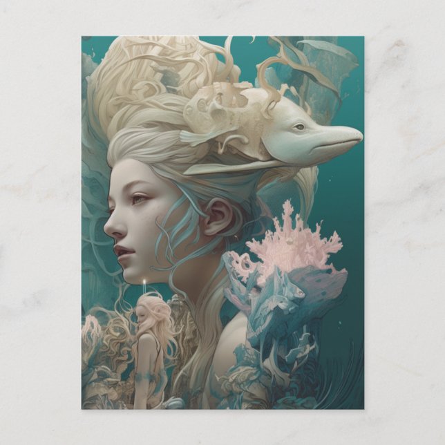 Carte Postale Une déesse de mer ancienne (Devant)