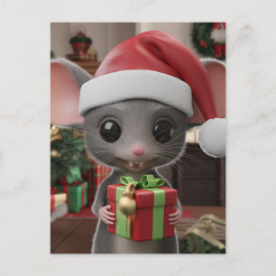 Carte Postale Une drôle de souris de Noël