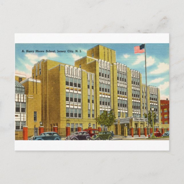 Carte Postale Une école Harry Moore à Jersey City, New Jersey (Devant)