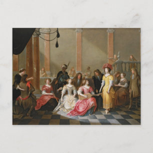 Carte Postale Une entreprise élégante en musique avant un banque
