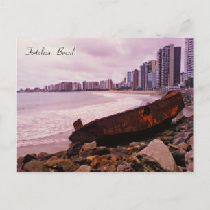 Carte Postale Une épave de bateau sur la plage. Fortaleza, Brési