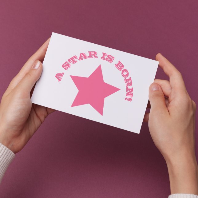 Carte Postale Une étoile est née - Citation amusante rose Star (Créateur téléchargé)