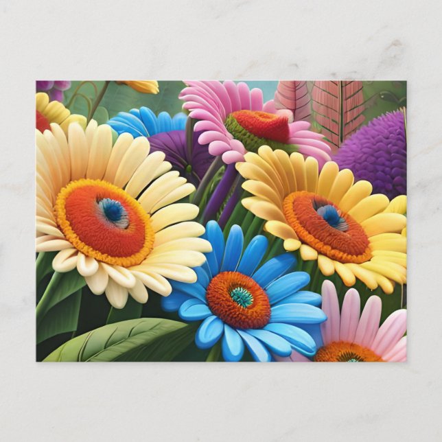 Carte Postale Une explosion de couleurs et de joie - Fleurs sauv (Devant)