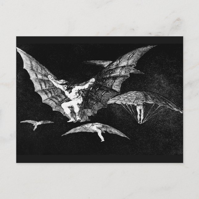 Carte Postale Une façon de voler, Francisco Goya (Devant)