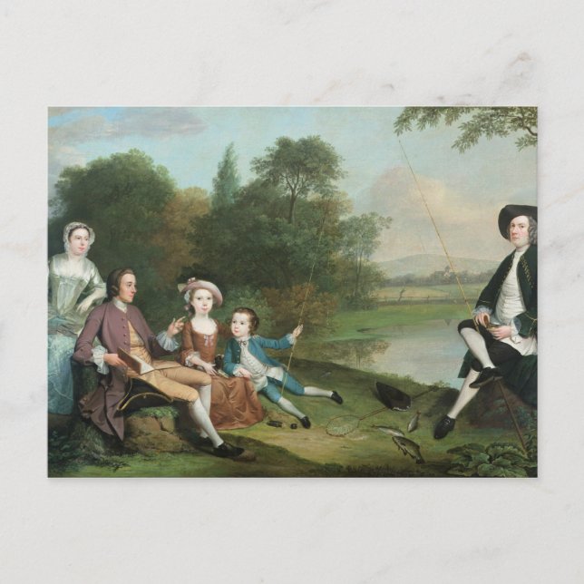 Carte Postale Une famille de pêcheurs, 1749 (Devant)