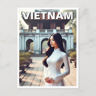 Carte Postale Une femme à Ao Dai Vietnam Voyage