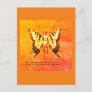Carte Postale une femme aux ailes papillon