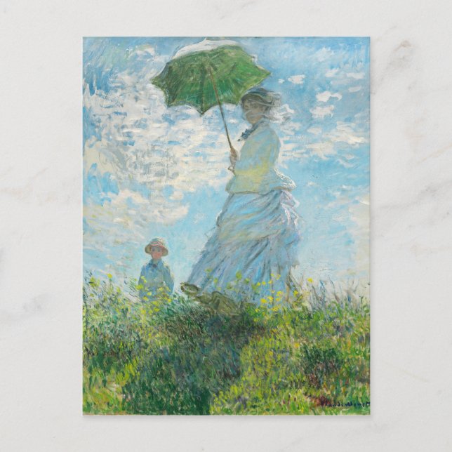 Carte Postale Une femme avec un parasol Claude Monet (Devant)