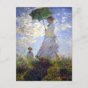 Carte Postale Une femme avec un parasol par Claude Monet