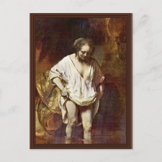Carte Postale Une Femme Baignant. Par Rembrandt Van Rijn (Devant)