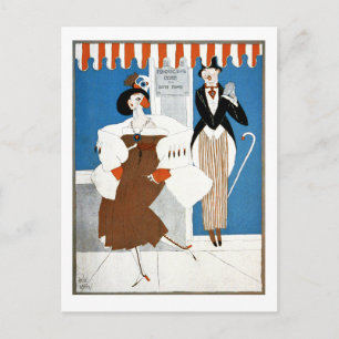 Carte Postale Une Femme branchée excite trop l'homme