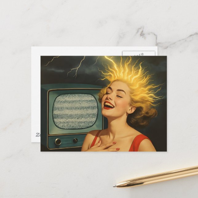 Carte Postale Une Femme Choquante (Devant/Arrière en situation)