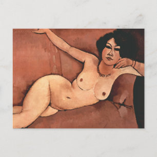 Carte Postale Une Femme D'Amedeo Modigliani Sur Un Canapé