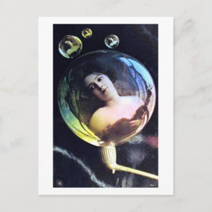 Carte Postale Une femme dans un Imaginaire de bulle de tuyaux Vi