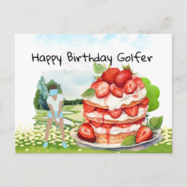 Carte Postale Une femme de golf joue au golf Birthday golfer Car (Devant)