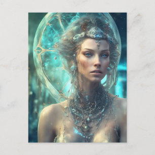 Carte Postale Une femme de science-fiction extraterrestre