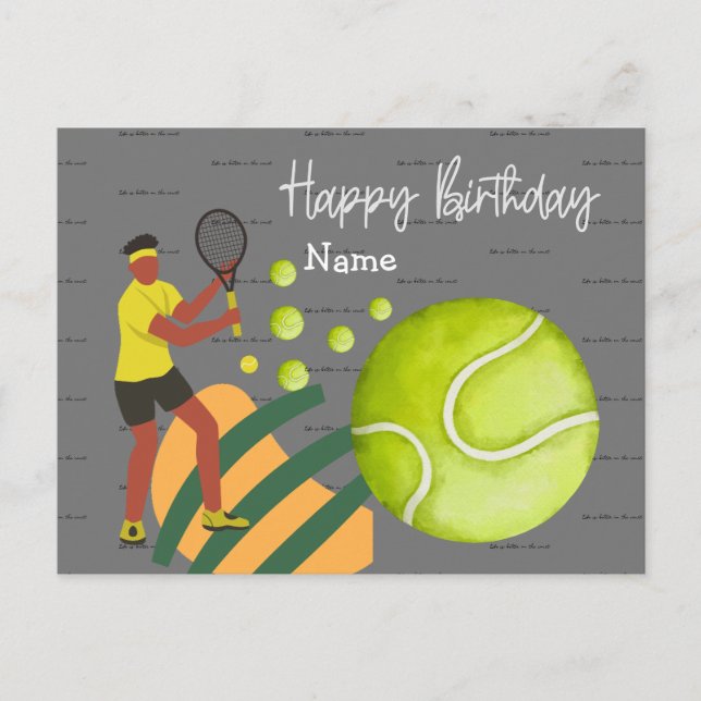 Carte Postale Une femme de tennis joue à Happy Birthday Postcard (Devant)
