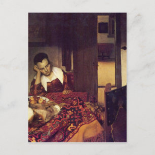 Carte Postale Une femme endormie par Johannes Vermeer