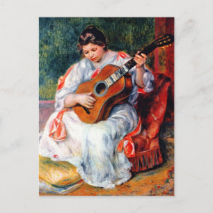 Carte Postale Une femme jouant à la guitare par Pierre Renoir