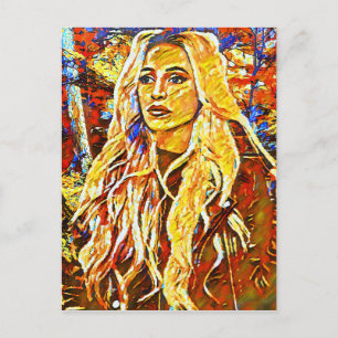 Carte Postale Une Femme Marchant Dans Le Parc Art Impressionnist